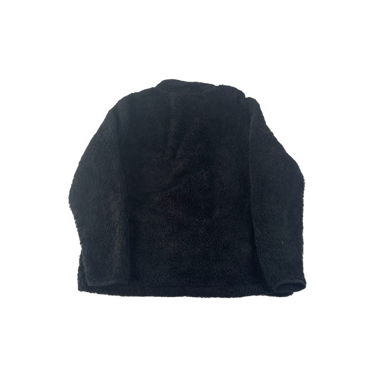 Womens PINk Victorias Secret Black Faux Fur Quarter Zip Sweater Size M