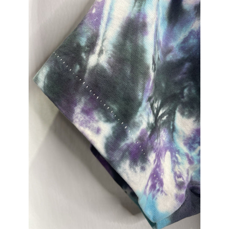 VNTG 90’S Liquid Blue All Over Print Galaxy Space Purple Tie Dye T-shirt Size XL
