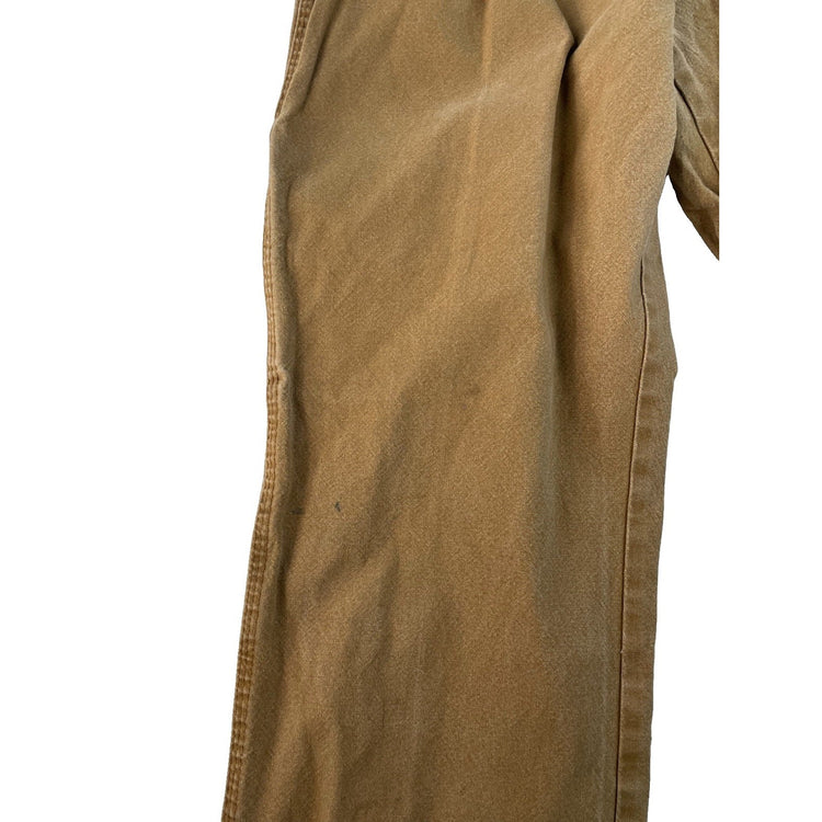 Men's Carhartt Dungaree Fit Canvas Carpenter Work Pants Brown Size 34x32