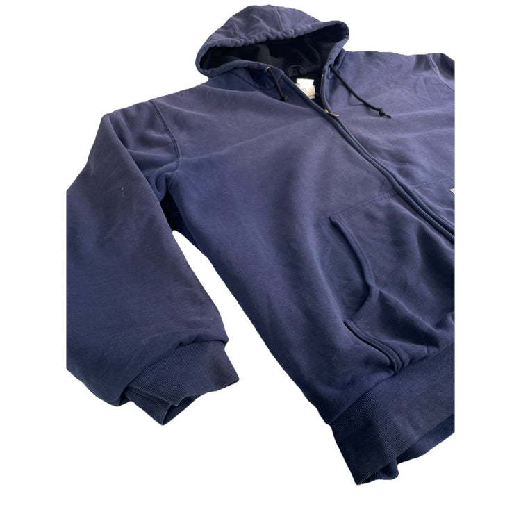 Mens Carhartt Blue Full Zip Hoodie Workwear Jacket Size 2Xl