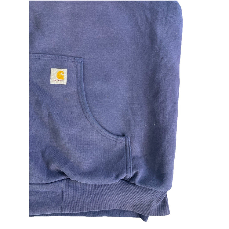 Mens Carhartt Blue Full Zip Hoodie Workwear Jacket Size 2Xl