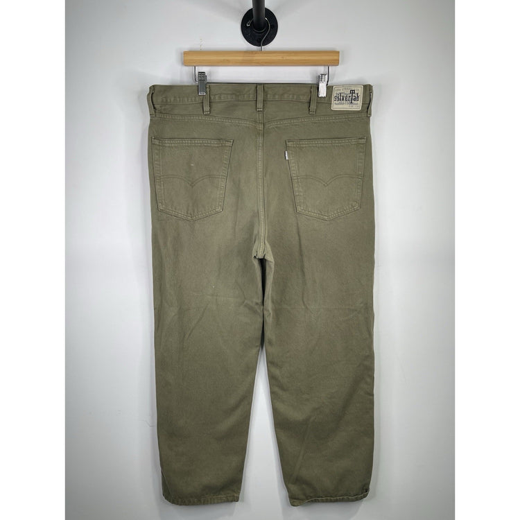 Men’s Levi's Silvertab Loose Fit Green Denim Jeans Size 38x30