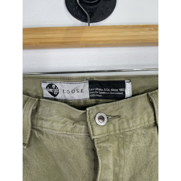 Men’s Levi's Silvertab Loose Fit Green Denim Jeans Size 38x30