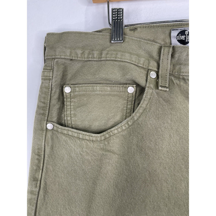 Men’s Levi's Silvertab Loose Fit Green Denim Jeans Size 38x30