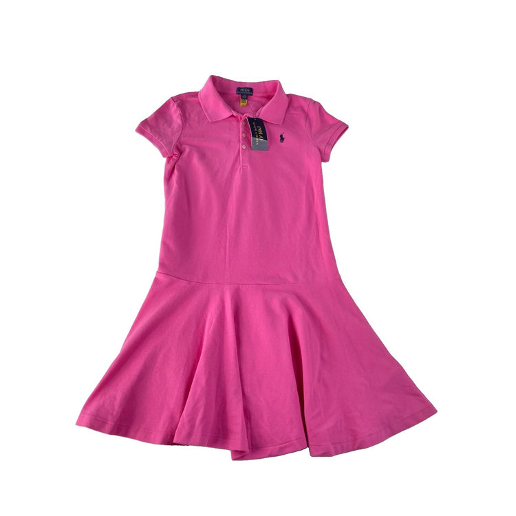 Girls Polo Ralph Lauren Pink Drop Waist Polo Dress Size L/G 12-14