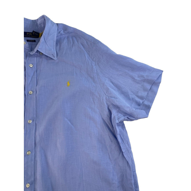 Mens Polo Ralph Lauren Light Blue Classic Fit Button Down Shirt Size 2XL