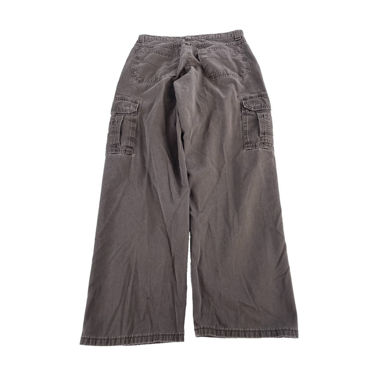 Mens Wrangler Originals Cargo Pants Brown Cotton Work Utility Faded Size 30x30