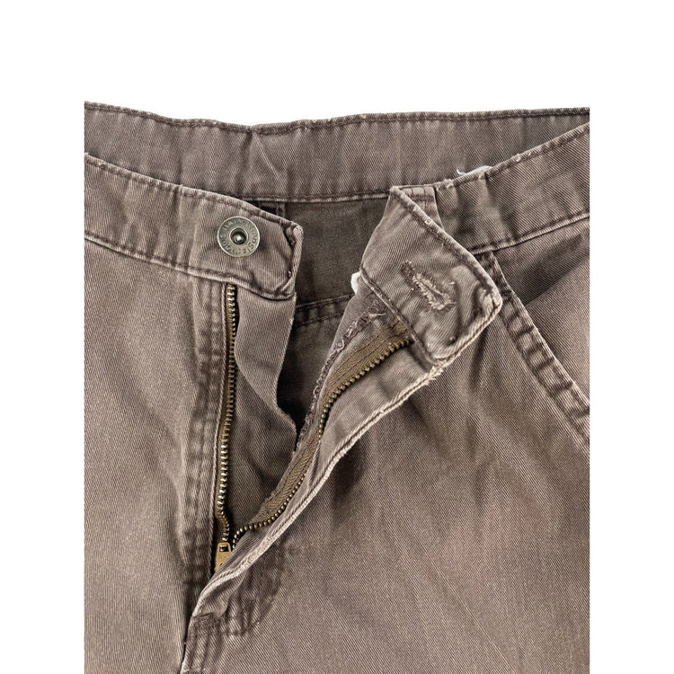 Mens Wrangler Originals Cargo Pants Brown Cotton Work Utility Faded Size 30x30