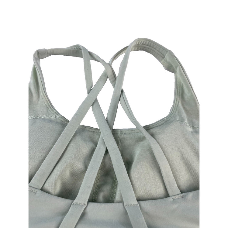 Womens Lululemon Mint Sage Green Strappy Yoga Sports Bra SIZE 4