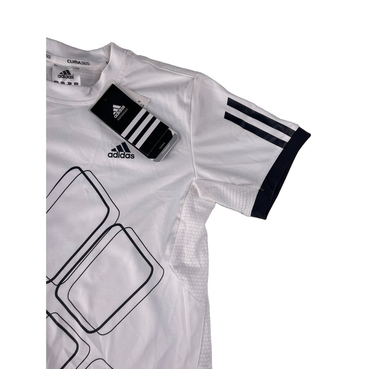 Kids Adidas Clima365 White ASIJ Tennis Graphic Performance Shirt Size S
