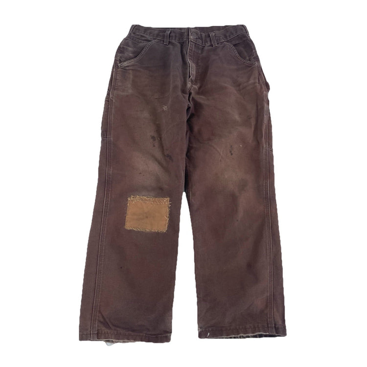 Mens Carhartt Brown B11 DKB Work Dungarees Denim Jeans Size 30X32