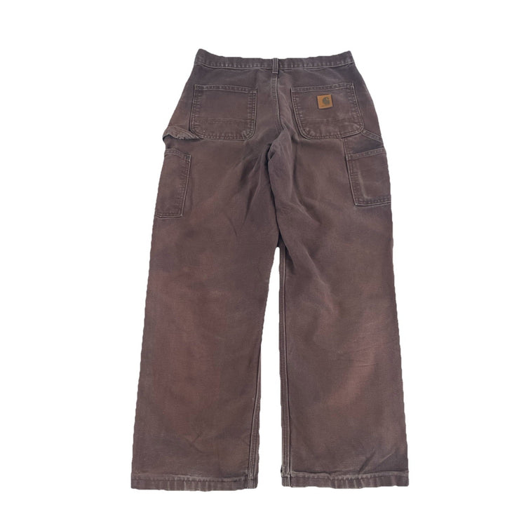 Mens Carhartt Brown B11 DKB Work Dungarees Denim Jeans Size 30X32