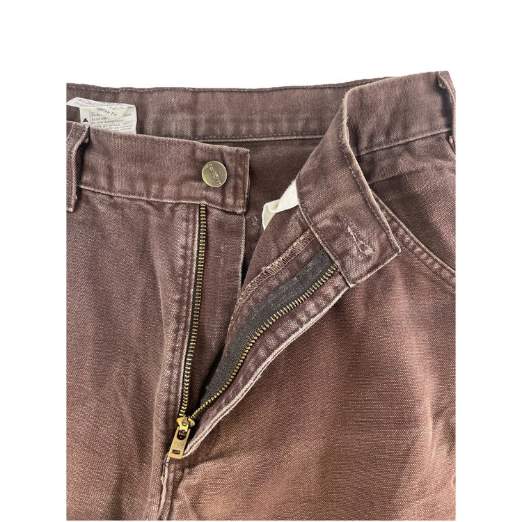 Mens Carhartt Brown B11 DKB Work Dungarees Denim Jeans Size 30X32