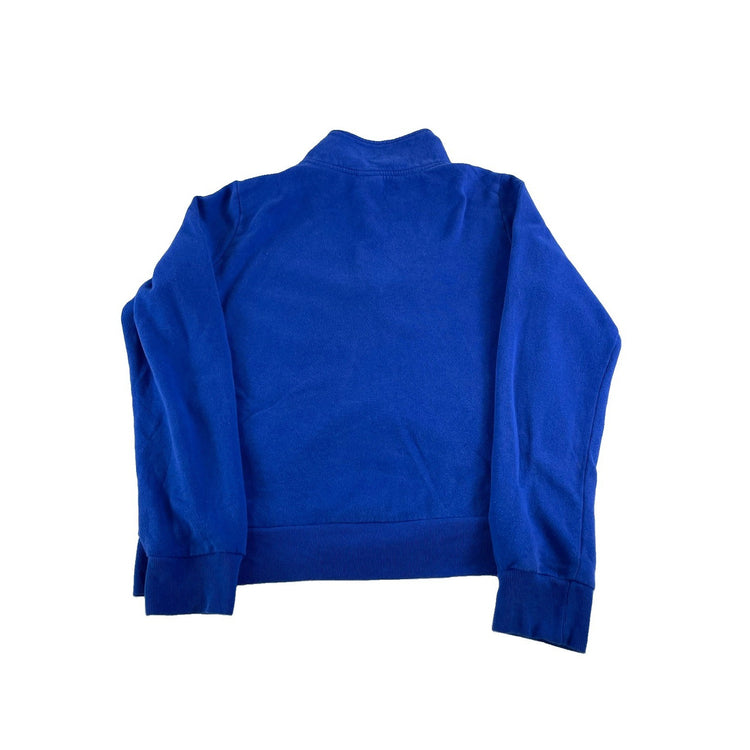 Womens PINK Victoria Secret 1/2 Zip Blue Sweatshirt Black Logo Size M