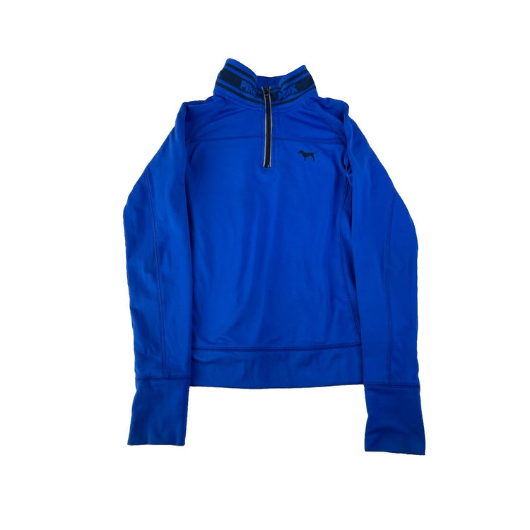 Womens Victoria's Secret PINK Ultimate Blue Athletic Half-Zip Pullover Size XS