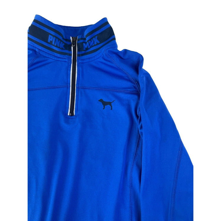Womens Victoria's Secret PINK Ultimate Blue Athletic Half-Zip Pullover Size XS