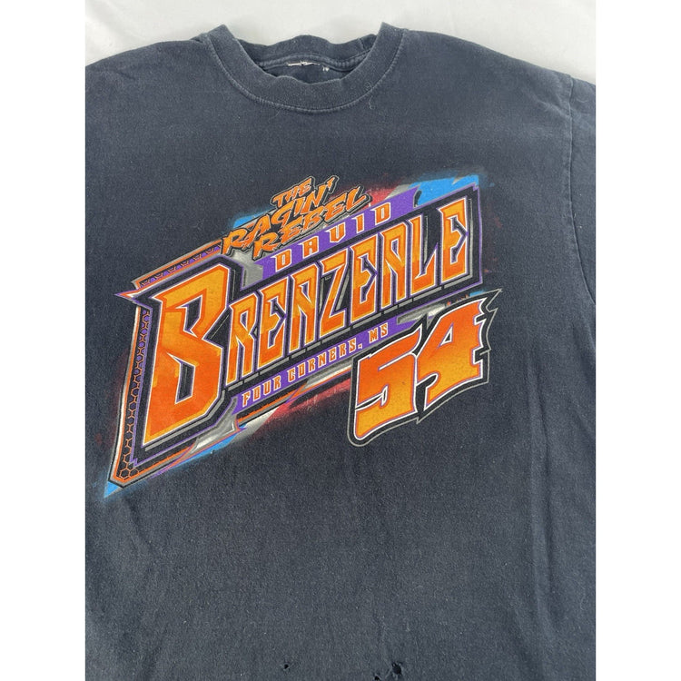 Mens Vintage David Brezeale #54 The Ragin' Rebel Racing T-Shirt Size S