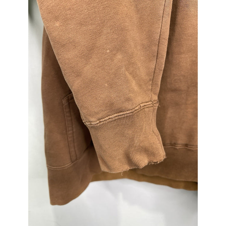 Men’s Vintage Hurley International Embroidered And Distressed Brown Hoodie Sz M