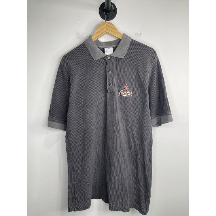 Vintage Houston Astros CSA Size Large Gray 3 Button Polo Collared Shirt