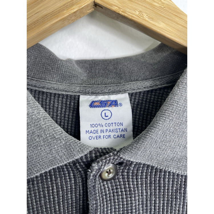 Vintage Houston Astros CSA Size Large Gray 3 Button Polo Collared Shirt