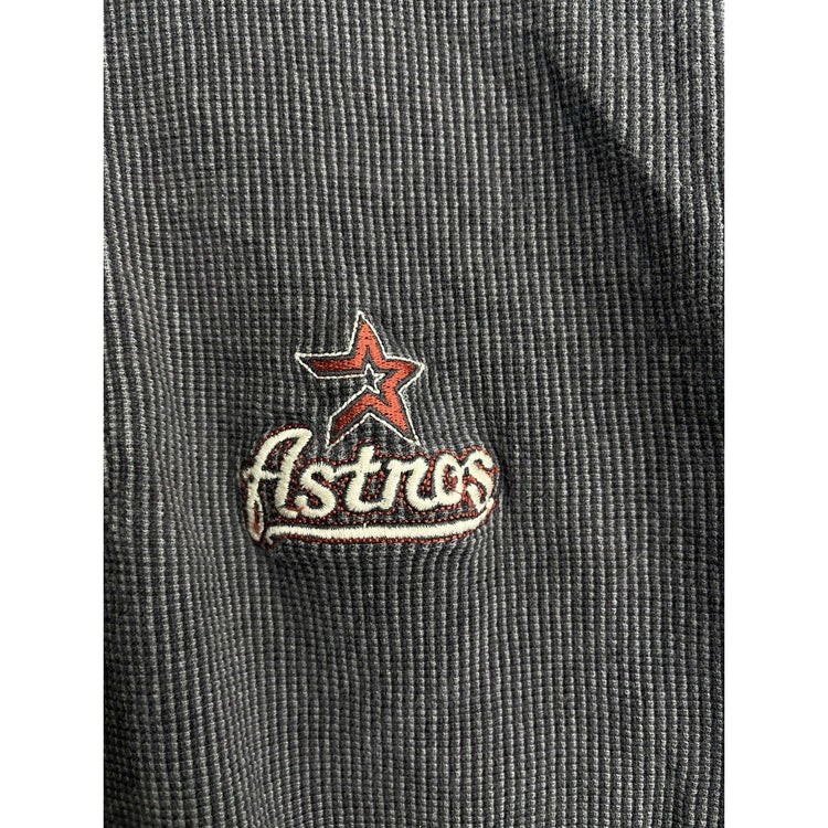 Vintage Houston Astros CSA Size Large Gray 3 Button Polo Collared Shirt