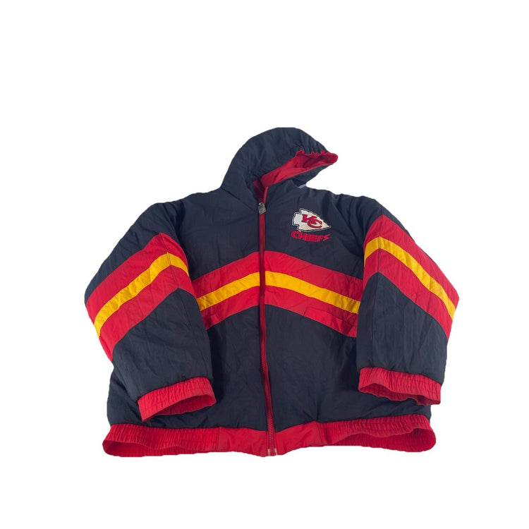 Mens Vintage 90s Might MAC Kansas City Chiefs Reversible Puffer Jacket Size M