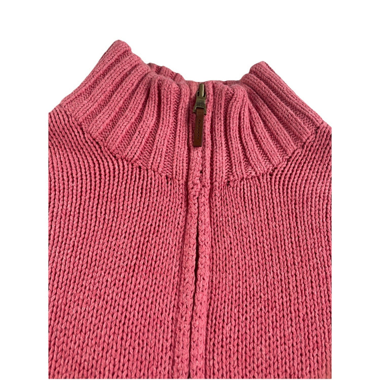Womens Polo Ralph Lauren Size Medium Pink Kitted Quarter Zip Sweater