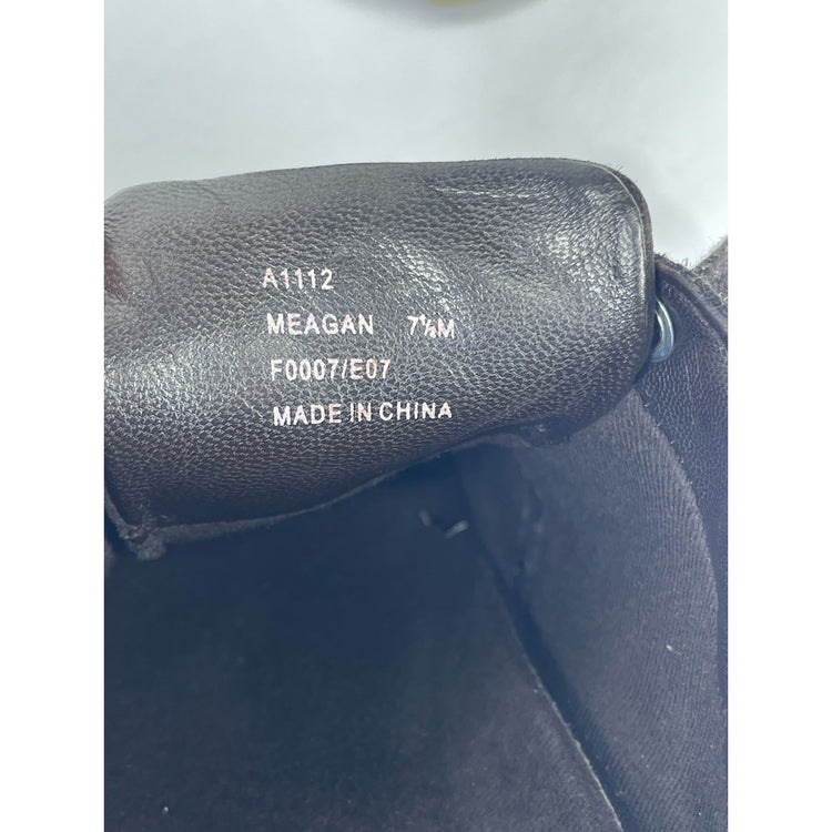 Womens Coach Meagan Brown Leather Suede Signature Print Athletic Shoe Size 7 1/2