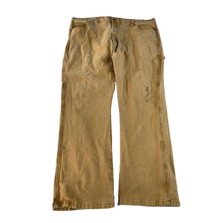 Men's Genuine Dickies Canvas Carpenter Work Pants Brown Size 42x30