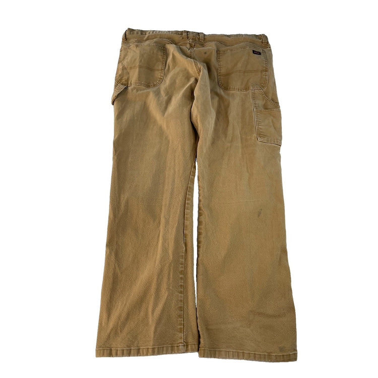 Men's Genuine Dickies Canvas Carpenter Work Pants Brown Size 42x30