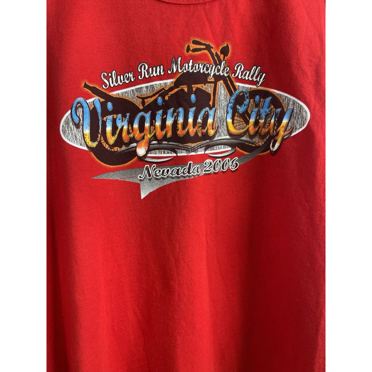 Men’s Vintage 2006 Virginia City Motorcycle Rally Red Tank Top Sz XL