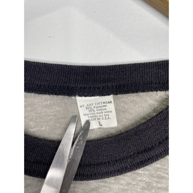 Men’s Vintage 80s Gray And Black Long-sleeve ZZ Top Eliminator Tour Sz Large