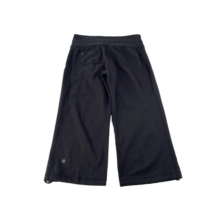 Women's Lululemon Athletica Black Wide-Leg Cropped Pants Size 10