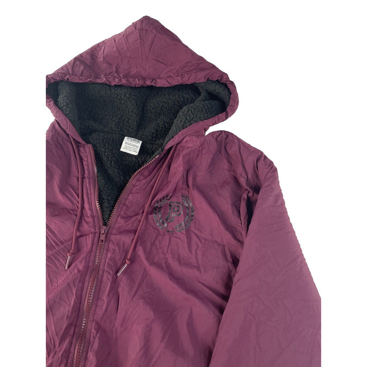 Women’s PINK Victorias Secret Maroon Fleece Lined Windbreaker Size XS
