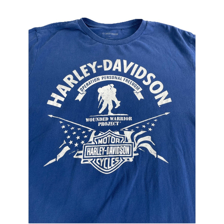 Mens Harley Davidson “Wounded Warrior Project” Collab Graphic Tee Size 2Xl