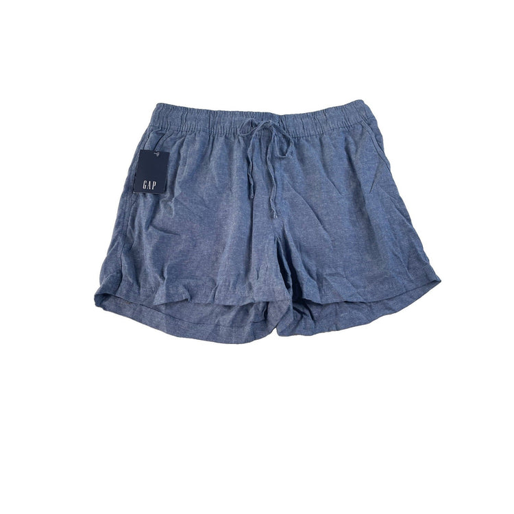 Women's GAP Linen Pull-On Shorts Blue Size L