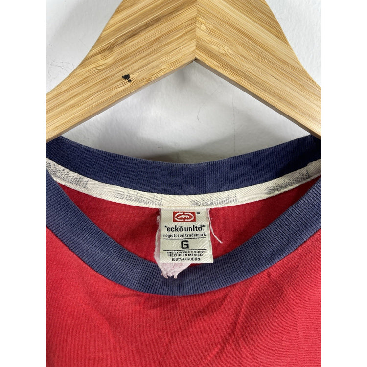 Men’s Vintage Y2k Eckō Unltd Actual/Factual 1972’ Red T Shirt Sz L