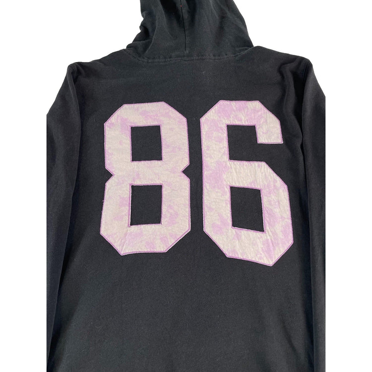 Womens PINK Victoria Secret White Logo Full Zip Jacket Black Size L