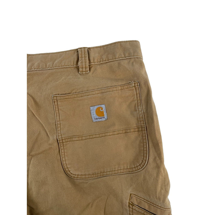 Men Carhartt DoubleKnee Brown Canvas Distressed Workwear Utility Pants Size42x32