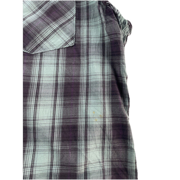 Men’s Harley Davidson Sleeveless ButtonUp Plaid Shirt Size L