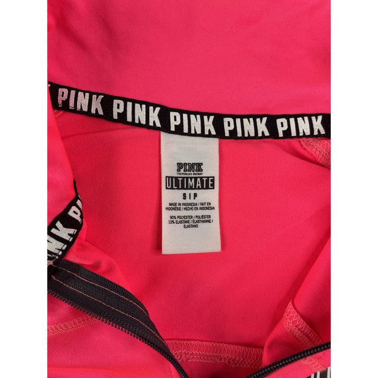 Women’s PINK Victorias Secret Ultimate Pink Quarter Zip Dri Fit Sweater Size S