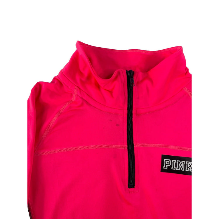 Women’s PINK Victorias Secret Ultimate Pink Quarter Zip Dri Fit Sweater Size S