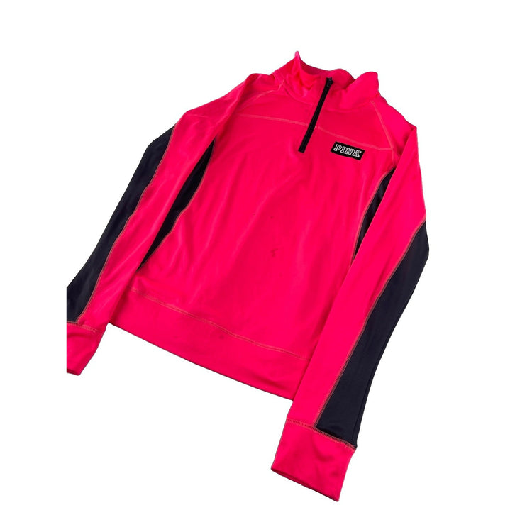 Women’s PINK Victorias Secret Ultimate Pink Quarter Zip Dri Fit Sweater Size S