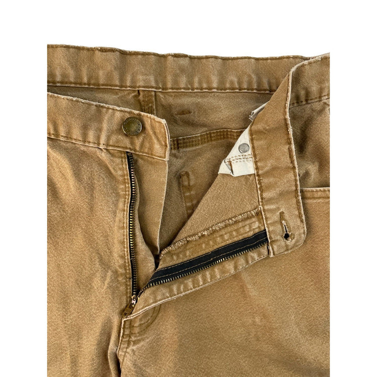 Men's Dickies Canvas Carpenter Work Pants Brown Size 32x30