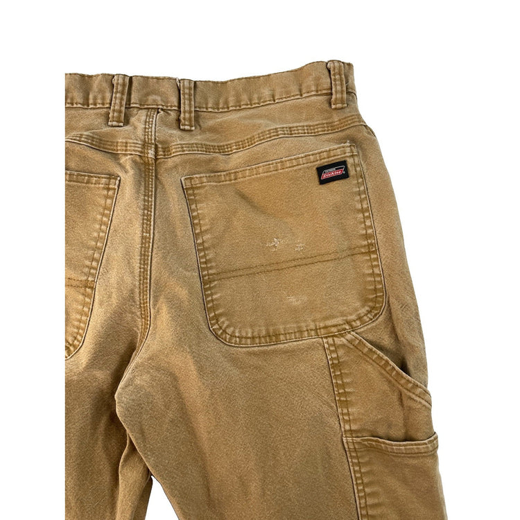 Men's Dickies Canvas Carpenter Work Pants Brown Size 32x30
