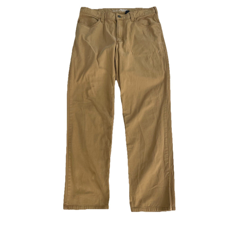 Mens Carhartt Relaxed Fit Khaki Work Pants Size 34X32