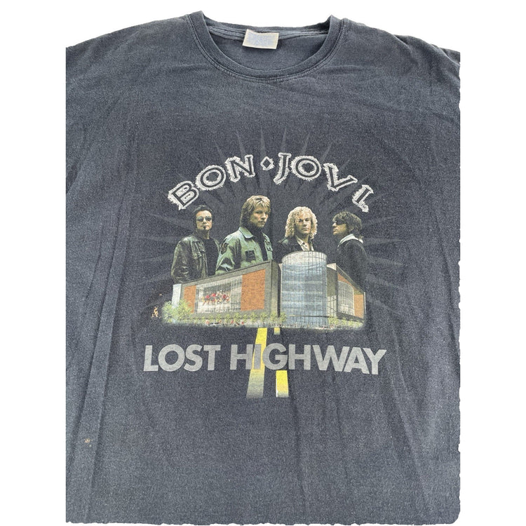 Mens Vintage Hanes 2007 Bon Jovi Lost Highway Tour T-Shirt Size Large