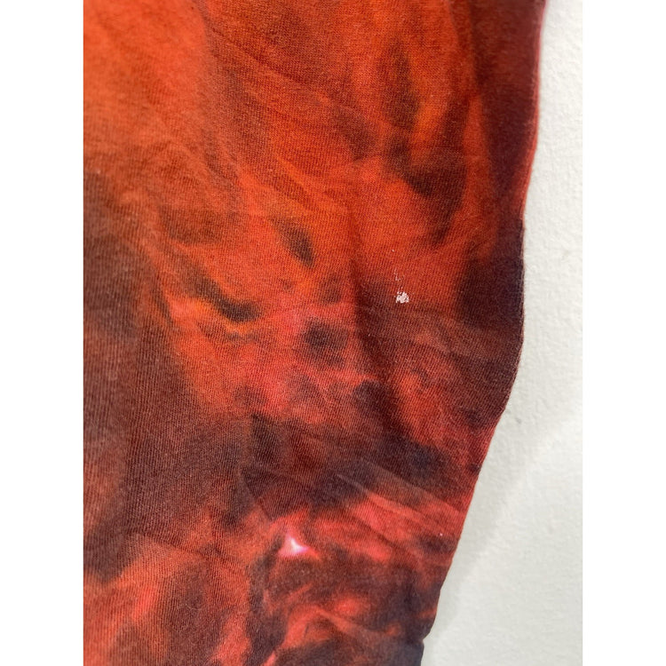 Men’s Harley Davidson Motor Cycles Orange Fire Smoke Flame Tie Dye Shirt Sz L