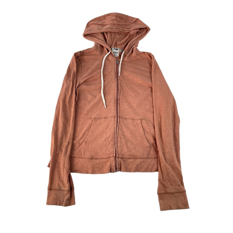 Women’s Y2K PINK Victorias Secret Light Brown Zip Up Jacket Size Small