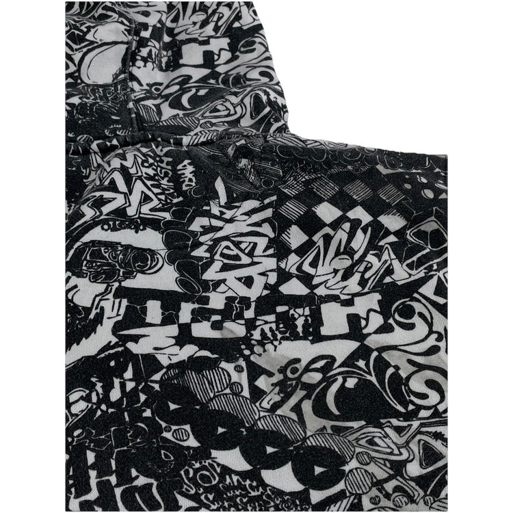 Mens 2010s Massive Graphic Black And White Hoodie Size M